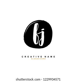 F J FJ Initial logo template vector