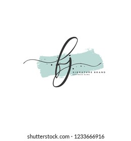 F J FJ Initial logo template vector