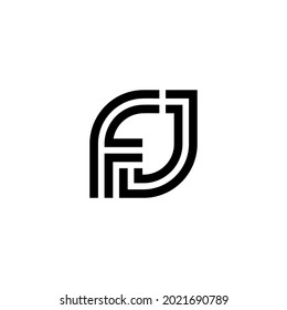 f j fj diseño inicial de logotipo plantilla vectorial