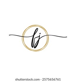 F J Initial Script Letter Beauty Logo Template