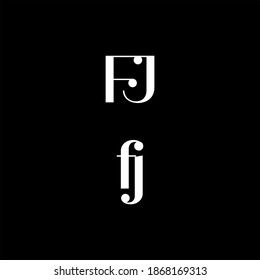 F J letter logo creative design on black color background. fj monogram
