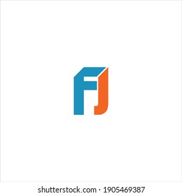F J diseño vectorial del logotipo de letra sobre fondo de color blanco. diseño de iconos abstractos único de fj