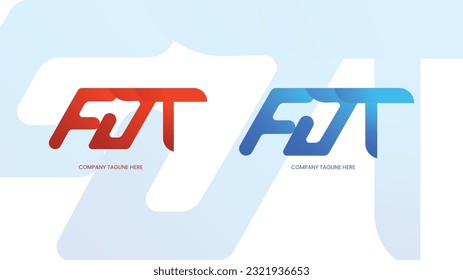  F + J + T Buchstaben Logo Design . Vektorgrafik und bunter Markenidentität Design .