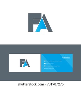 F A joint logo round letter design with business card template