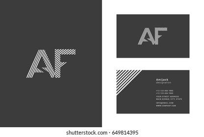 A F joint logo vector with business card template