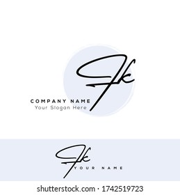  F K FK Initial Letter Handschrift und Signaturlogo.	
