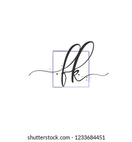 F K FK Initial logo template vector