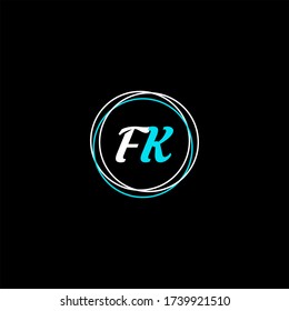 F K letter logo icon design