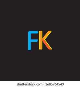 Diseño vectorial de logotipo de letra F K