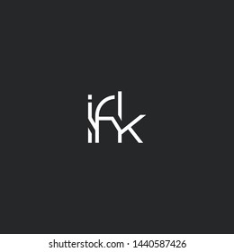 I F K letters Joint logo icon vector template.
