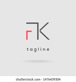 F & K Letters joint logo design vector template