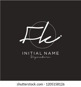 F K Signature initial logo template vector