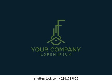 F Key Home Initial Logo Designs