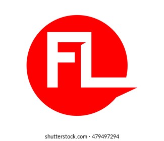 f and l circle initial letter rectangle typography typeface logotype alphabet font image vector icon