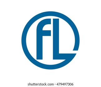 f and l circle initial letter rectangle typography typeface logotype alphabet font image vector icon