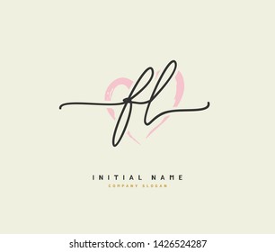 F L FL Beauty vector initial logo, handwriting logo of initial signature, wedding, fashion, jewerly, boutique, floral and botanical with creative template for any company or business.