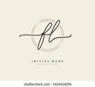 F L FL Beauty vector initial logo, handwriting logo of initial signature, wedding, fashion, jewerly, boutique, floral and botanical with creative template for any company or business.