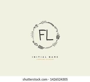 F L FL Beauty vector initial logo, handwriting logo of initial signature, wedding, fashion, jewerly, boutique, floral and botanical with creative template for any company or business.