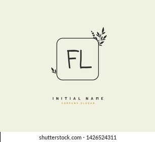 F L FL Beauty vector initial logo, handwriting logo of initial signature, wedding, fashion, jewerly, boutique, floral and botanical with creative template for any company or business.