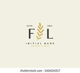 F L FL Beauty vector initial logo, handwriting logo of initial signature, wedding, fashion, jewerly, boutique, floral and botanical with creative template for any company or business.
