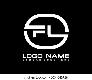 F L Initial circle logo template vector