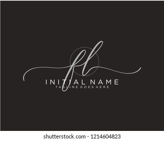 F L Initial handwriting logo vector