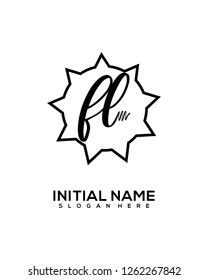 F L Initial Handwriting Logo Template Vector