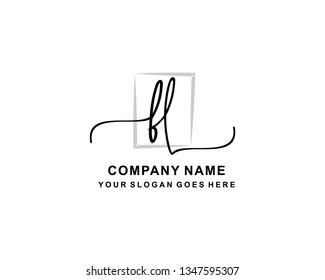 F L Initial Handwriting Logo Template