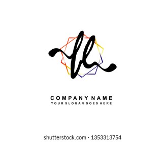 F L Initial Handwriting Logo Template