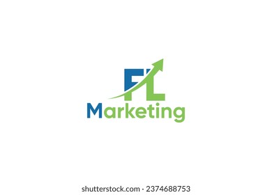 F Letra L Y Flecha Plantilla De Vector De Logotipo De Marketing Digital