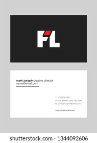 F L letters Joint logo icon with business card vector template.