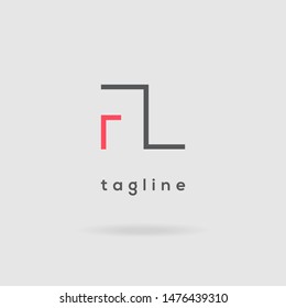 F & L Letters joint logo design vector template