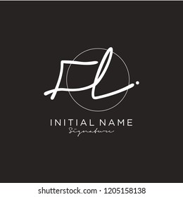 F L Signature initial logo template vector
