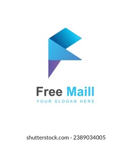 F esto último y el símbolo de correo electrónico diseño del logotipo icónico abstracto moderno