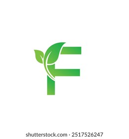 f Blatt Logo-Design und Premium-Vektor Vektor Stok Leaf Letter F Logo Design Vektor