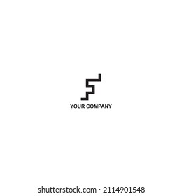 F letra línea de diseño abstracto plantilla de logotipo gráfico minimalista