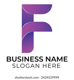 f letter abstract gradient logo design