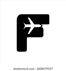 F Letter Airplane Logo Aviation Inspired Alphabet Design