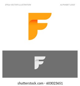  Logo de texto de Vector Abstractas del alfabeto de letras F 