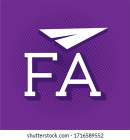 F UNA CARTA (ALFABET) DE LOGOTIPO F&A CON ELEMENTO AERO 