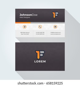 F Letter Alphabet logo corporate business card design template