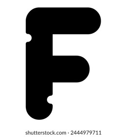 F letter alphabet typeface, vector graphics. Mice cheese uppercase font