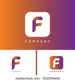 Diseño de logotipo de icono de aplicación de letras F