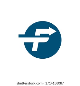 f letter arrow icon logo vector design 
