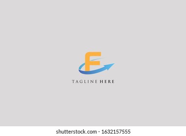 F Letter Arrow Icon Vector Logo Template Illustration Design. Vector Illustration