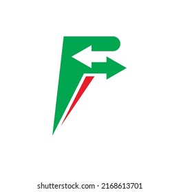 f letter arrow icon vector concept design template web 