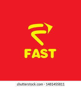 F letter and arrow logo design vector icon illustration inspiration