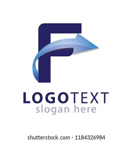 F Letter Arrow Logo Element