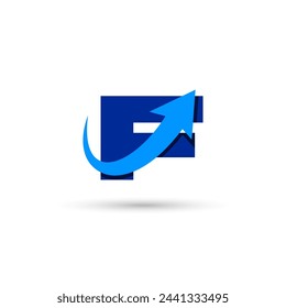 F Letter with Arrow Logo Template Illustration Vector Design