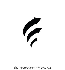 f letter and arrow vector logo